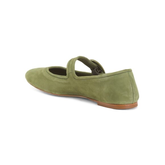 LARROUDE SEAWEED Made In Brazil Suede Verona Ballet Flats - Picture 2 of 2
